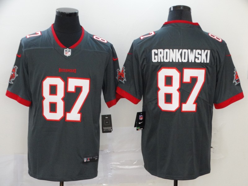 Men Tampa Bay Buccaneers #87 Gronkowski new grey Vapor Untouchable Player Nike Limited NFL Jersey style 2